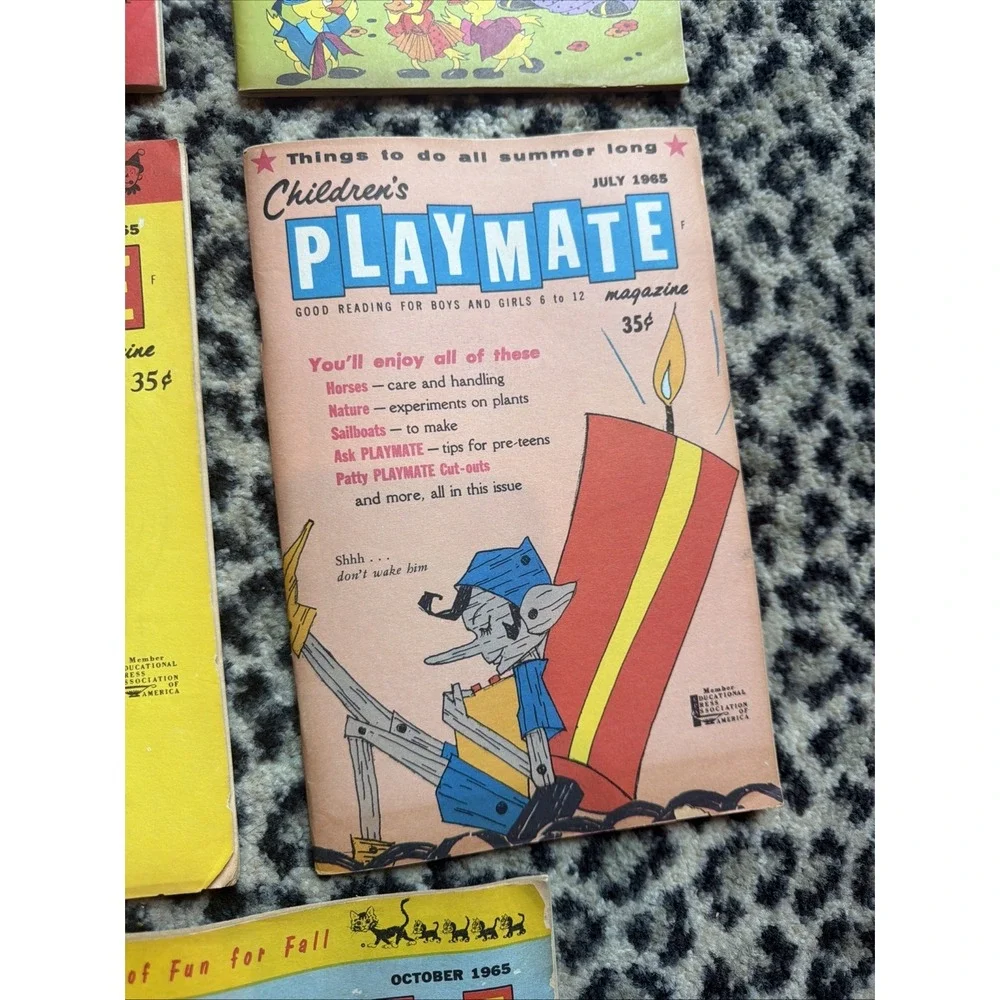 VTG Lot of 8 Children's‎ Playmate Magazines 1965 (no Nov,Dec) Puzzles Great Pics